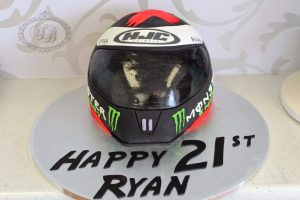 Motorcross helmet cake