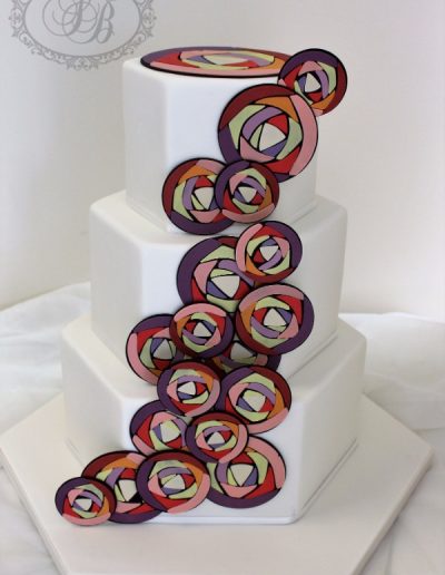 Hexagonal art deco wedding cake