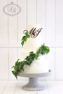 White chocolate ganache wedding cake