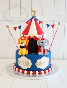 Children's circus tent cake