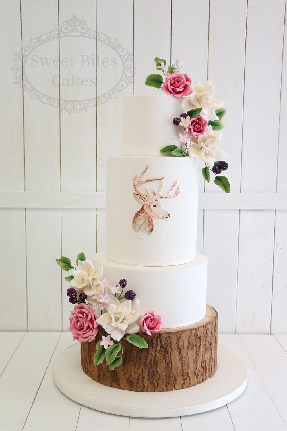 Woodland themed wedding  cake  Sweet Bites Cakes 