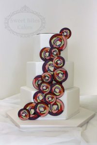 Stained glass detail wedding cake