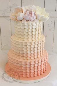Peach ombre petal buttercream cake