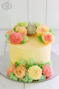 Buttercream flowers cake