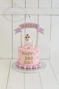 100 days pastel pink cake