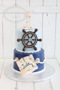 Nautical 1st birthday cake