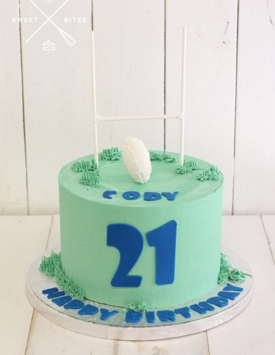 rugby league union goal post 21st birthday cake