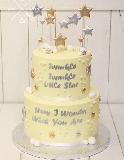 twinkle twinkle baby shower gender reveal cake