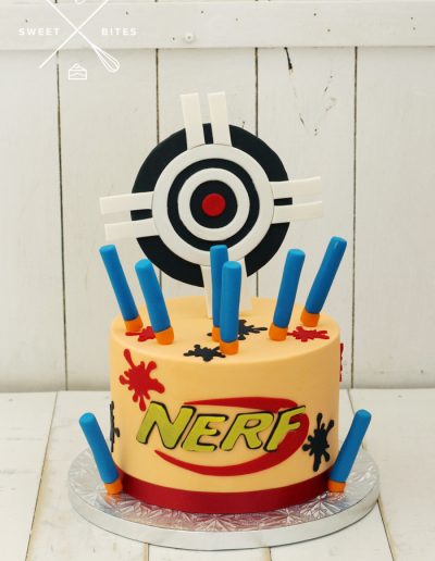 nerf gun bullet cake