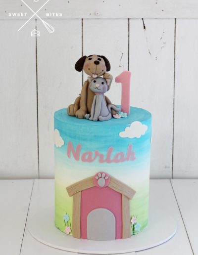1st birthday cake cat dog pets