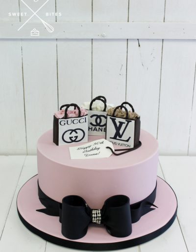 luxury designer shopping bow cake LV gucci chanel