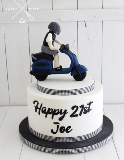 21st birthday scooter moped cake