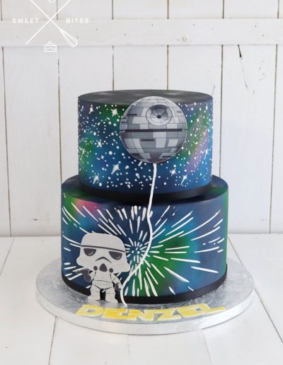 galaxy death star star wars cake stormtrooper
