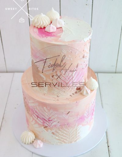 servilles cake tidal hair pink stencil