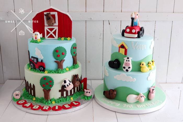 farm barn yard cake tractor animals