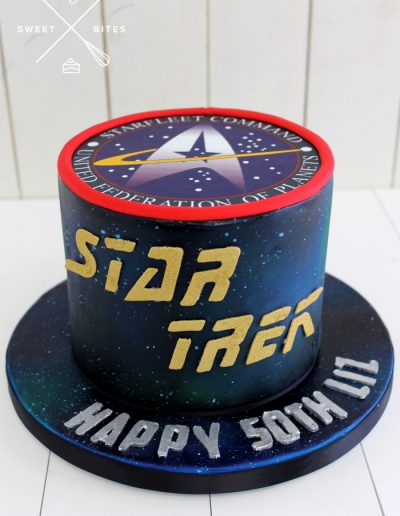 star trek 50th birthday cake galaxy