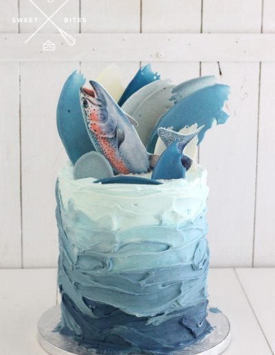trout fishing sea ocean cake