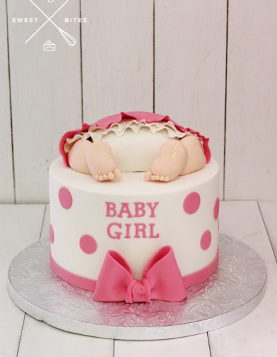 baby shower girl pink bum cake