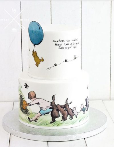 winnie the pooh christopher robin 100 acre wood painted cake
