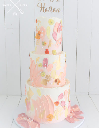 texture wedding cake pinks yellow abstract boho chic