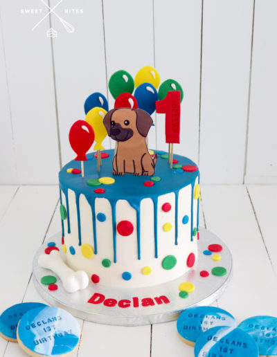 dog balloon drip cake spot