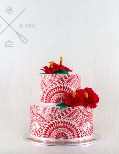 Red Stencil + Hibiscus